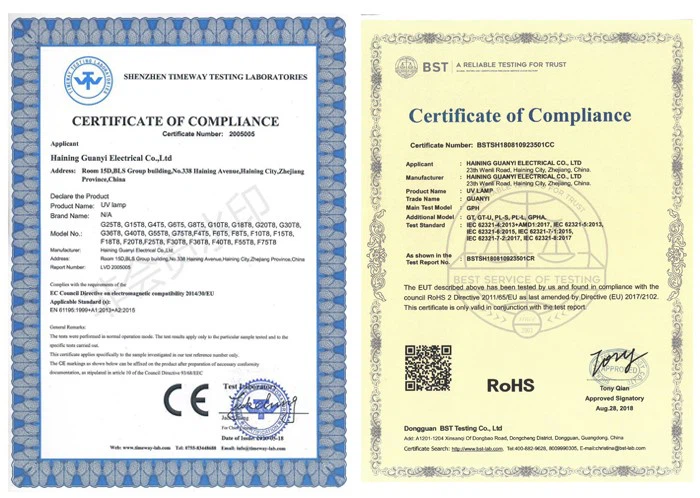 certification of uvc lamp ozone certification of uvc lamp ozone